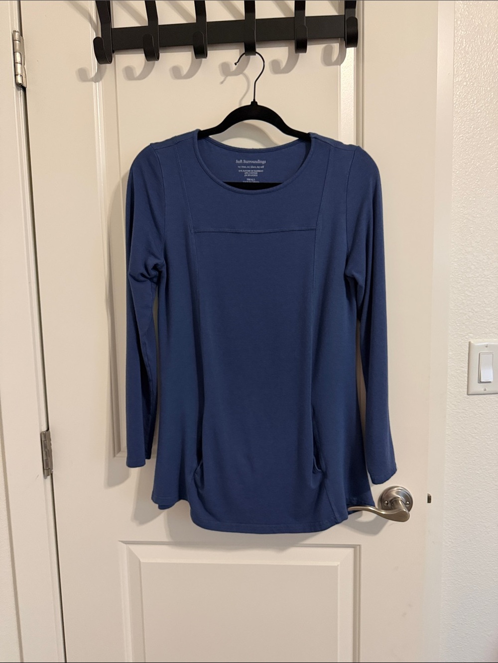 Soft Surroundings Blue Long-Sleeve Scoop Neck Tunic